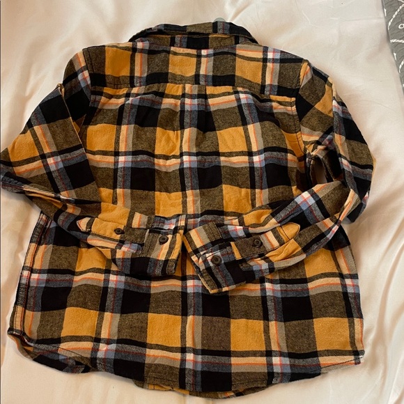 Cat & Jack Kids Plaid Shirt - Yellow, Black, and Blue - Picture 7 of 7